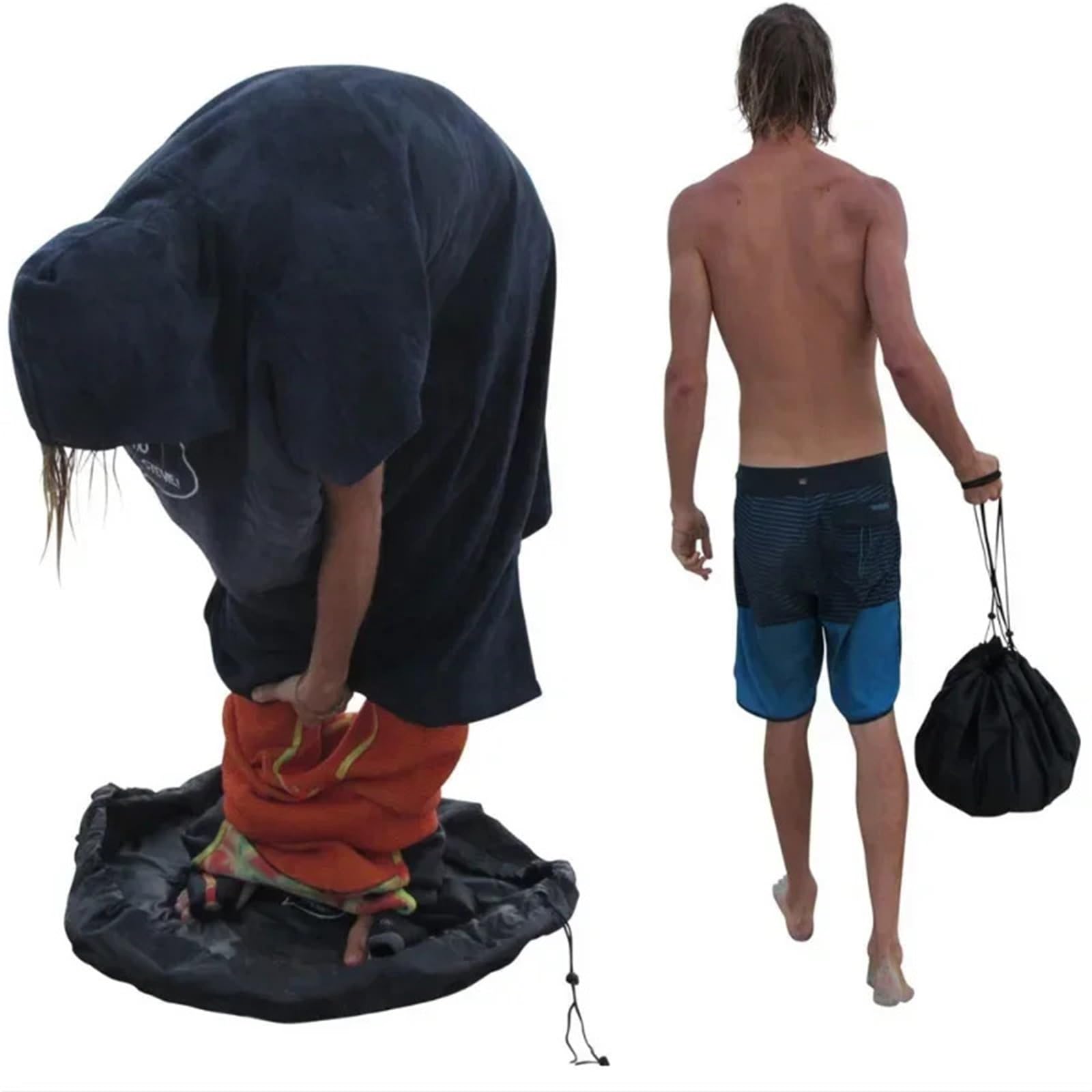 Neoprenanzug-Wickelunterlage Neoprenanzug-Wickeltasche, Matte, kompakt, faltbar, 2-in-1, wasserdichte Tasche, Nylon-Trockentaschen for Surfer, Bootsfahrer, Tauchen