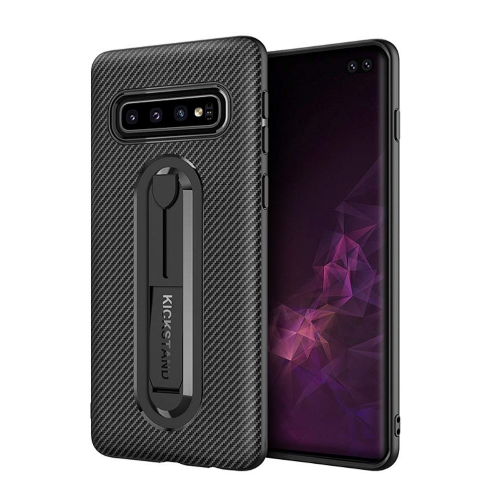 Samsung Galaxy S10 Plus Thin Carbon Fiber Kickstand Drop Protector