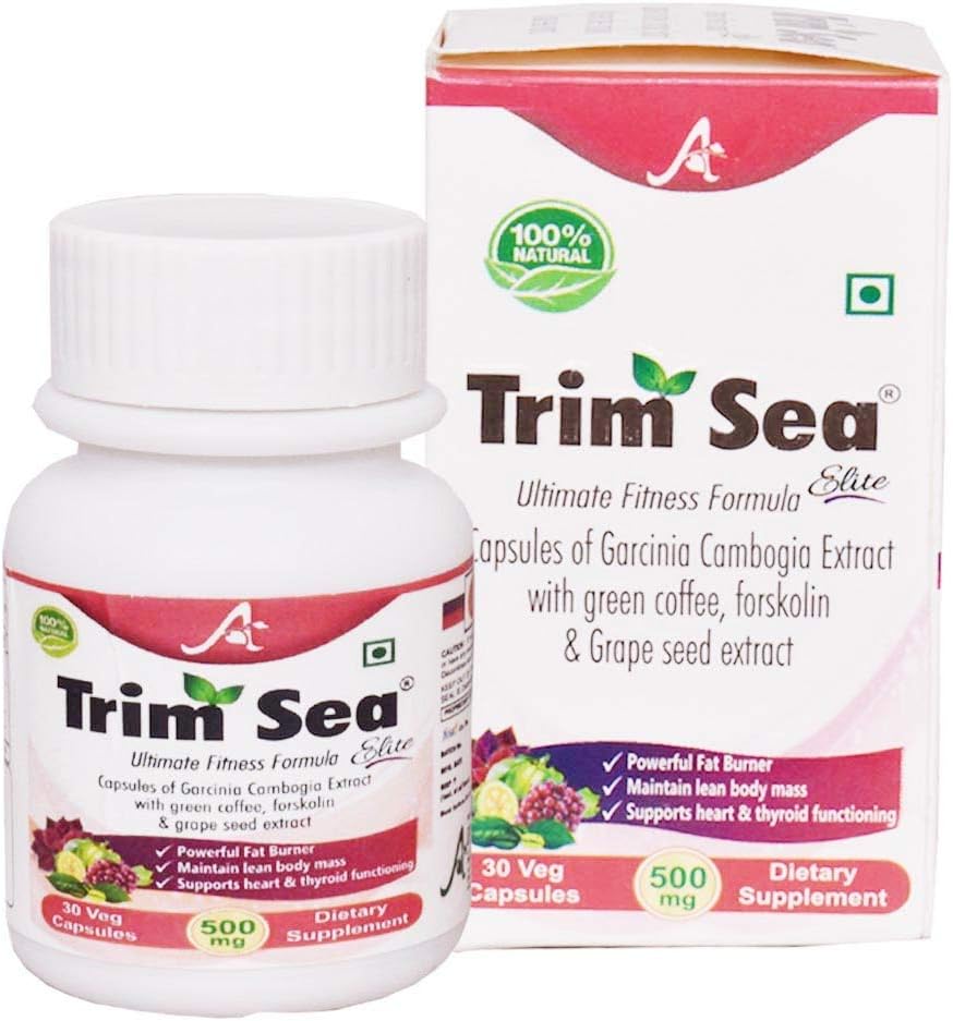 Trimsea Elite: Ultimate Fitness Formula -Garcinia,green coffee, forskolin and grape seed Fat Burner And Weight Loss veg 30 capsules