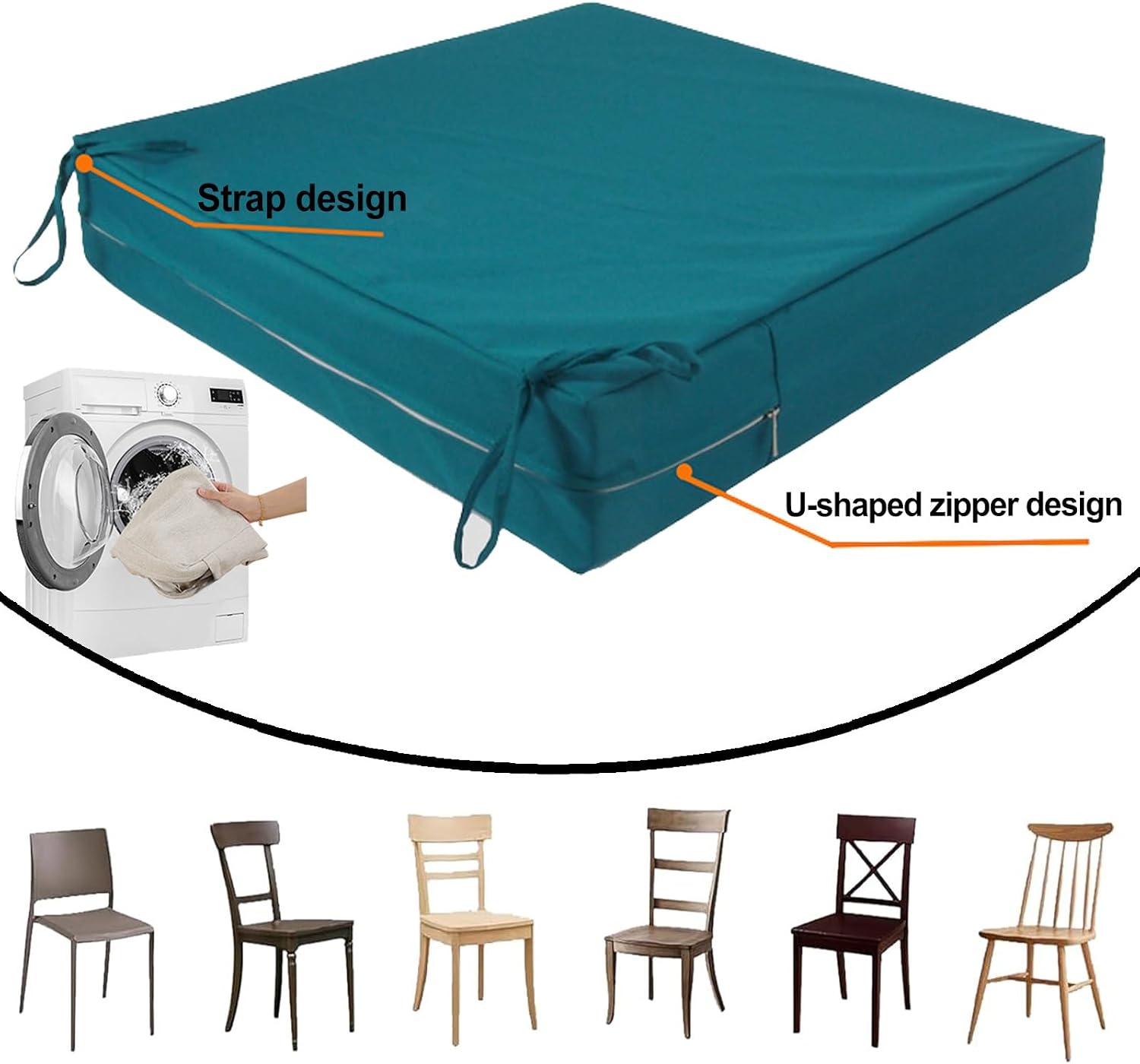 SUCADA Patio Cushion Covers Replacement with Zipper 24x24 in/20x20x4in for Outdoor Furniture Waterproof Outdoor Sofa Seat Cushion Slipcovers for Sectional Couch, Wicker Chair(Color7,20 * 20 * 4in)