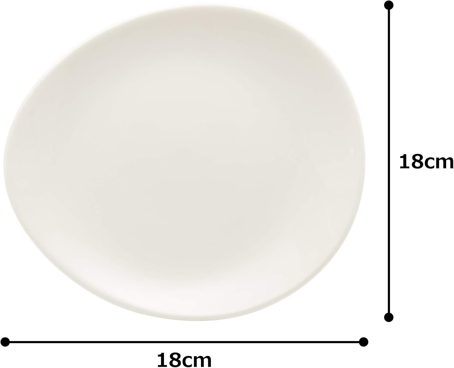 Narumi 41031-5724 Patia Plate, 7.1 inches (18 cm), White, Stylish, Simple, Flat Plate, Microwave, Dishwasher Safe