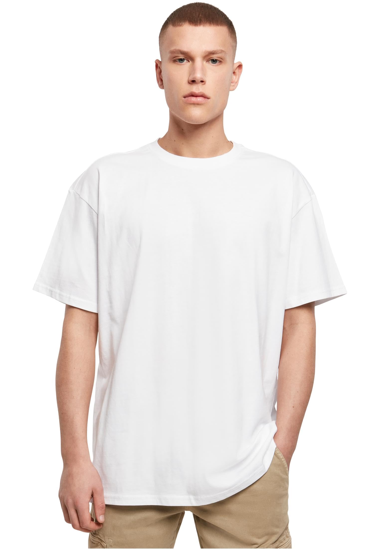 Build Your Brand Mens By102-heavy Heavy Oversize Tee, White, 3XL UK