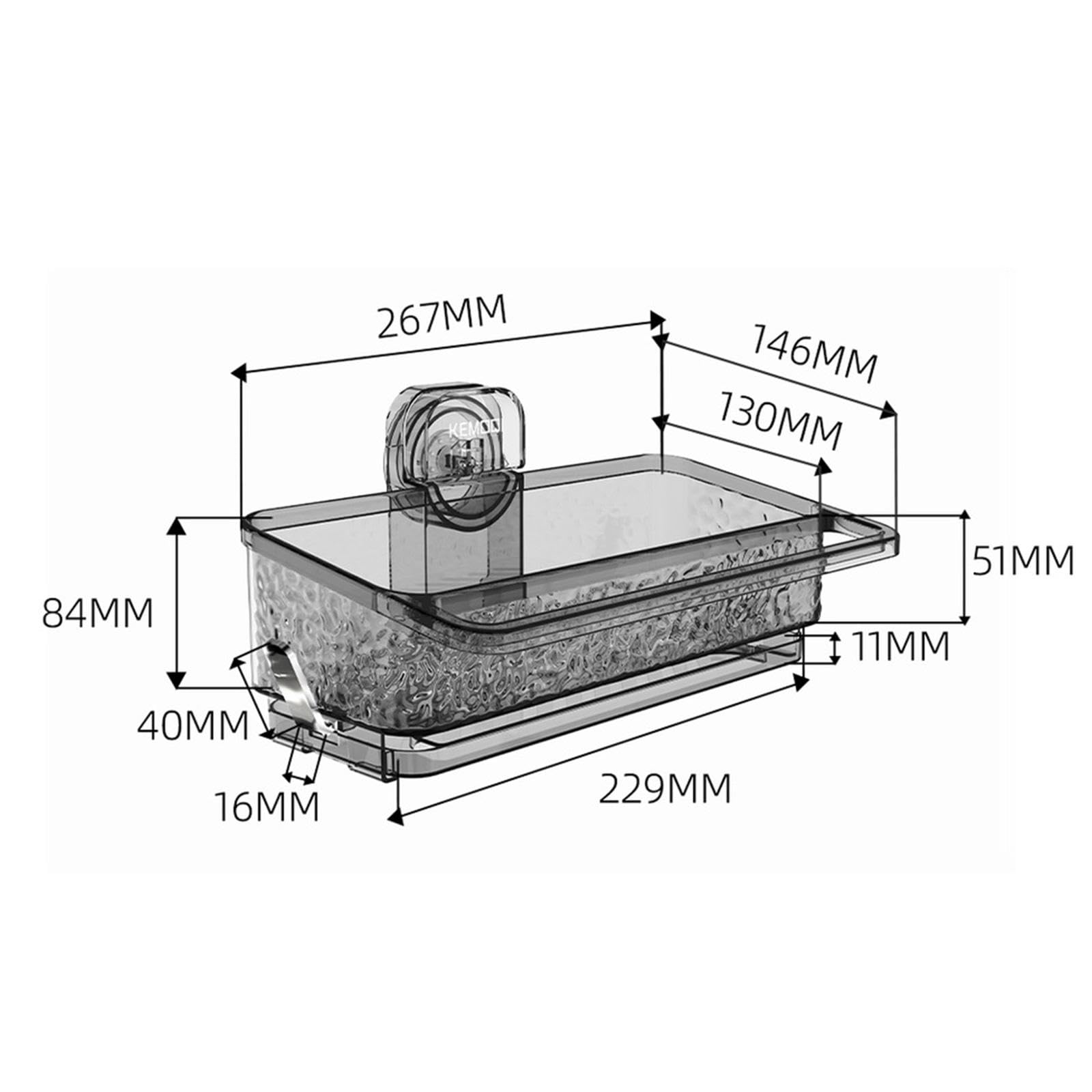 Enakshi (LABEL) Creations Suction Shower Shelf Space Saving Shower Caddy for Toilet Kitchen Countertop BlackHome & Garden|Bath|Soap Dishes & Dispensers 1