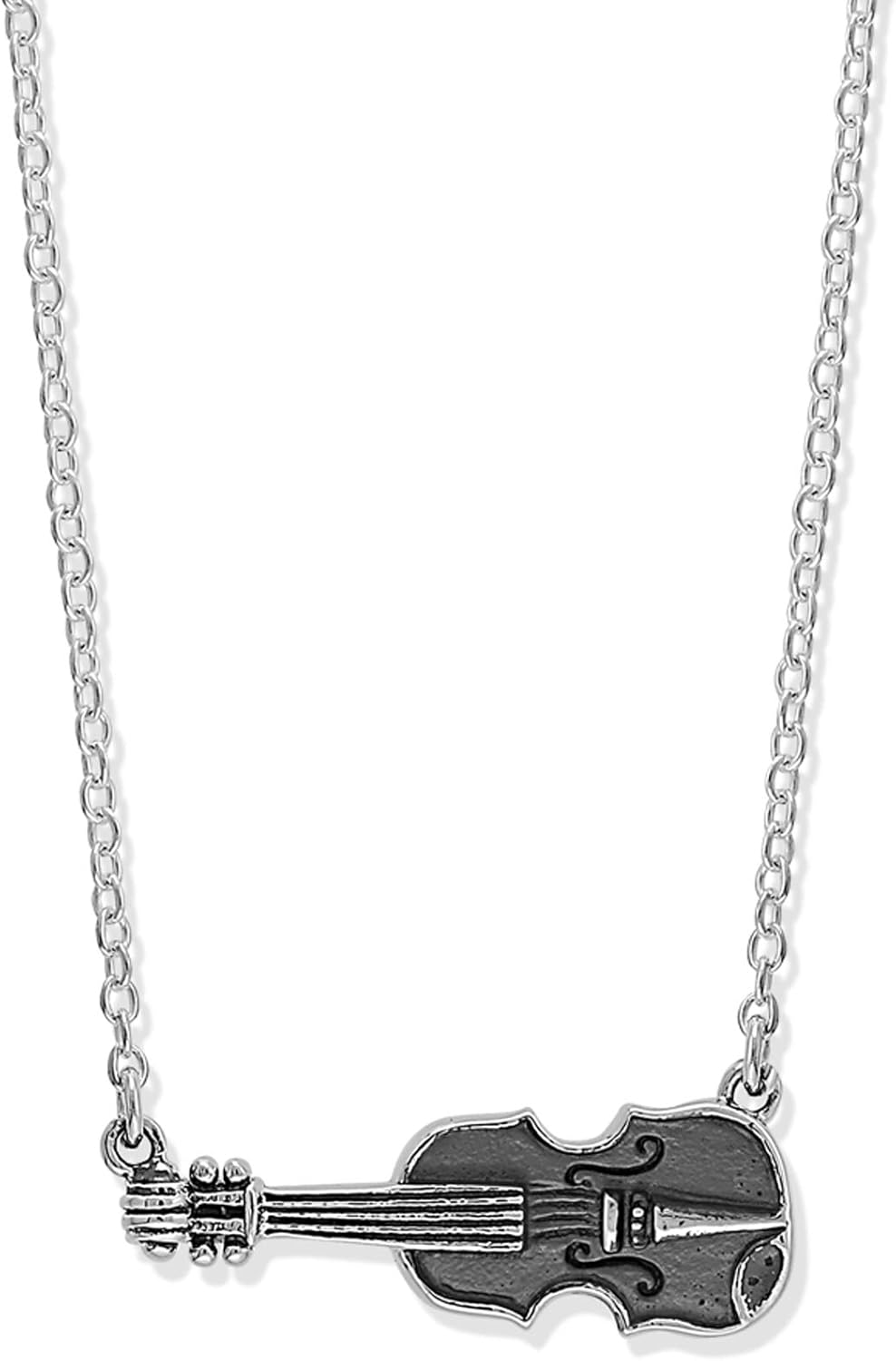 Boma Jewelry Sterling Silver Violin Pendant Necklace, 18 Inches - Image 2