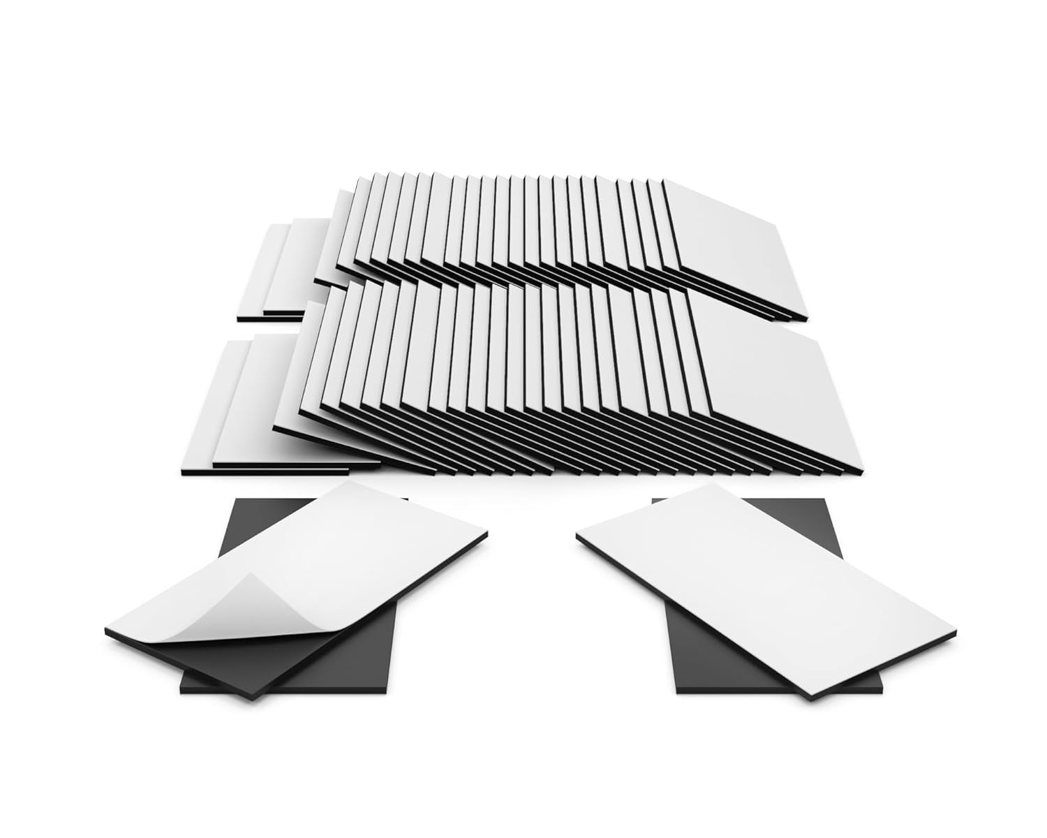 TMS Self Adhesive Magnets for Crafts | Pairs of Small Sticky Magnetic Strips, 0.85mm thick (10 Pairs, 35 x 20mm)