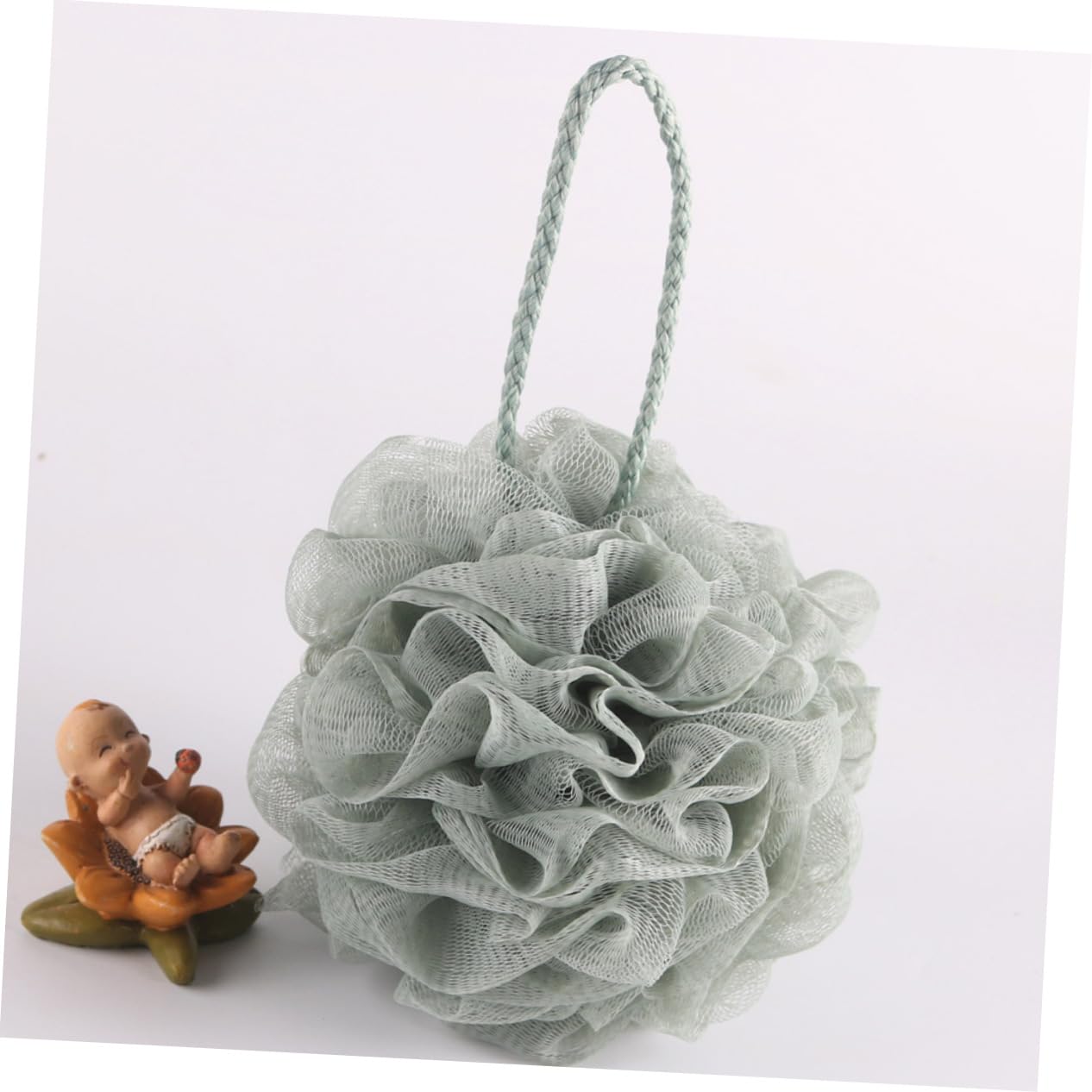 Didiseaon 5 Pack Shower Balls Mesh Bathing Flowers for Adults Kid Child Large Size Gray Purple Dark Green Khaki Beige