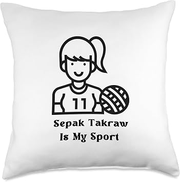 Sepak Takraw For The Girls and Women Who Play Throw Pillow, 18x18, Multicolor