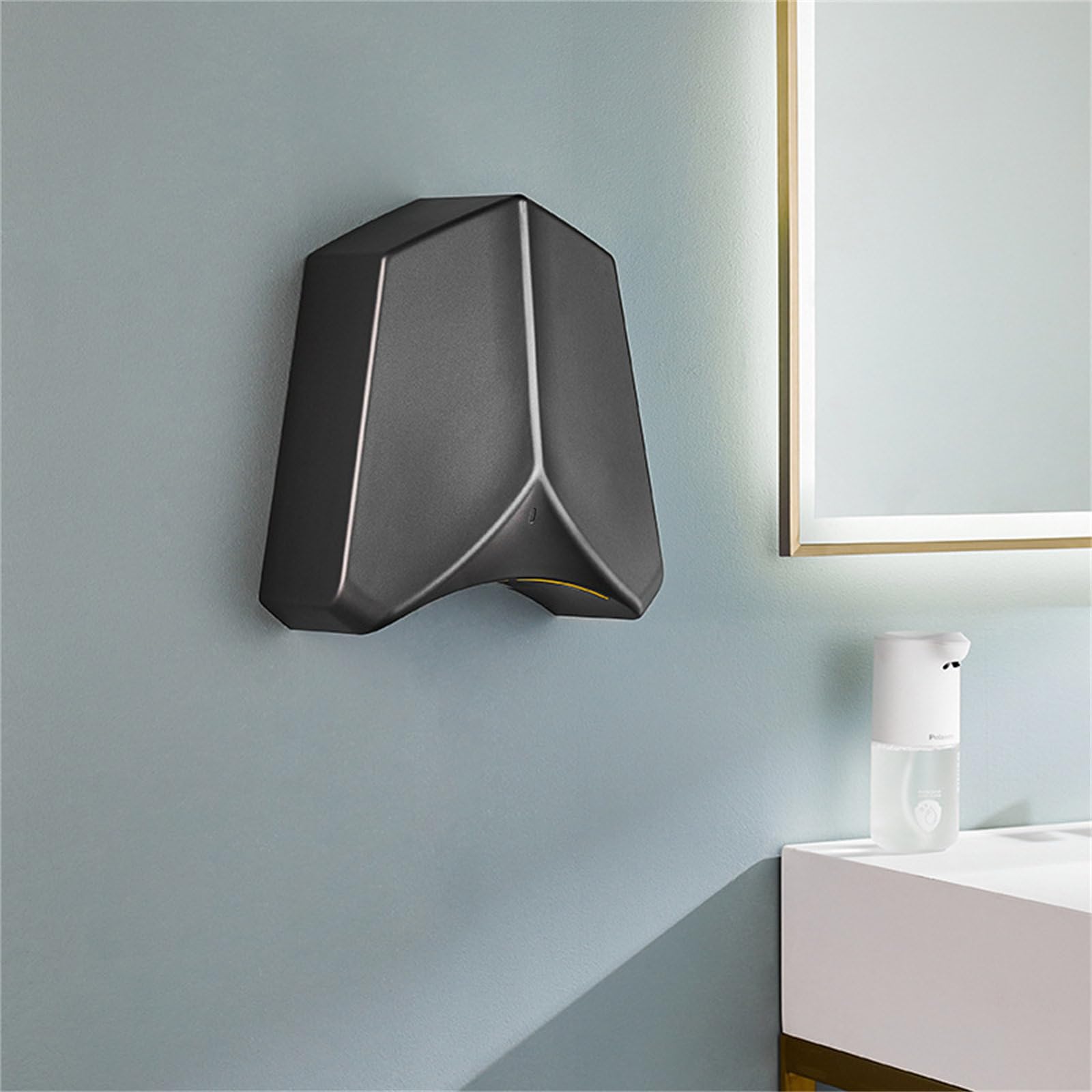 Asciugamani ad Alta Velocità,Asciugamani Automatici da Bagno,Asciugamani Elettrico Commerciale Asciugatura Rapida in 10 Secondi, con Interruttore Aria Calda/Fredda, per Casa,Hotel,Black