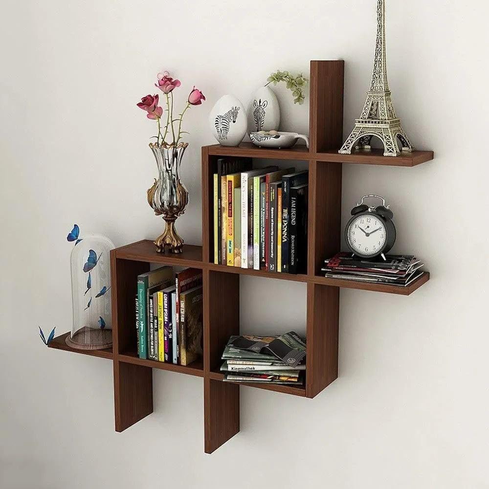 Wooden Cave ® Wall Shelves for Living Room Stylish Wooden,Wall Mounted Book Shelf,Wall Shelf for Photos, Decorations, in Living Room, Kitchen, Hallway, Bedroom, Bathroom (WENGE)-image-45