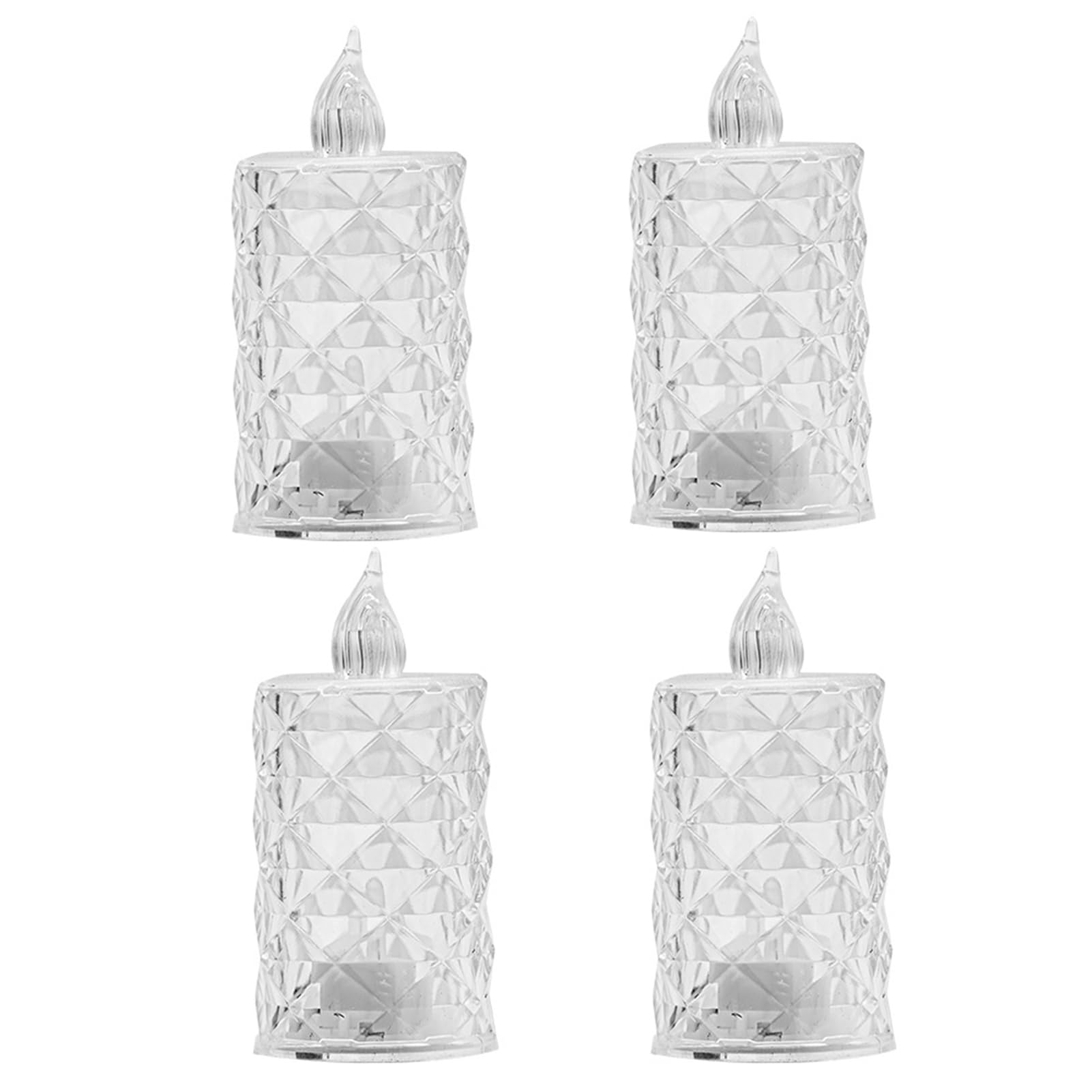matumou 4Pcs Crystal Flameless Lights Tealight Candles -Operated Twinkling Light Fake Candles for Weddings Home Decor