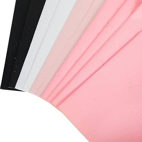 Miniatura 5 de Whaline 50 piezas de papel de regalo de flores de doble color, negro, blanco, rosa, impermeable, papel de ramo de flores, papel de embalaje de