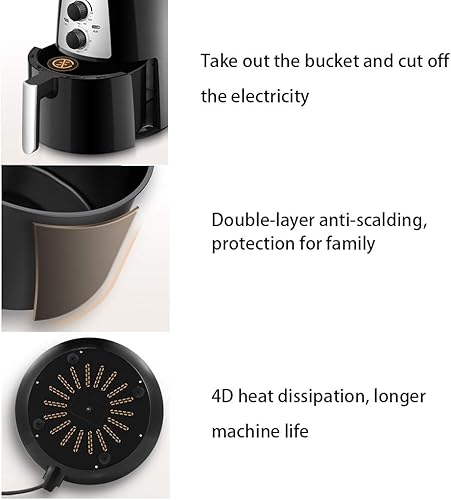 Miniatura 6 de ZYCSKTL freidora de aire eléctrico, freidora de aire profundo, freidora de aire libre de aceite para el hogar, freidora de aire automática de gran