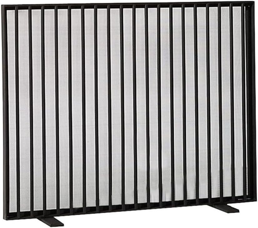 Fireplace Screen Minimalist Metal Fireplace Screen Partition Household Isolation Door with Fireproof Guardrail and Net