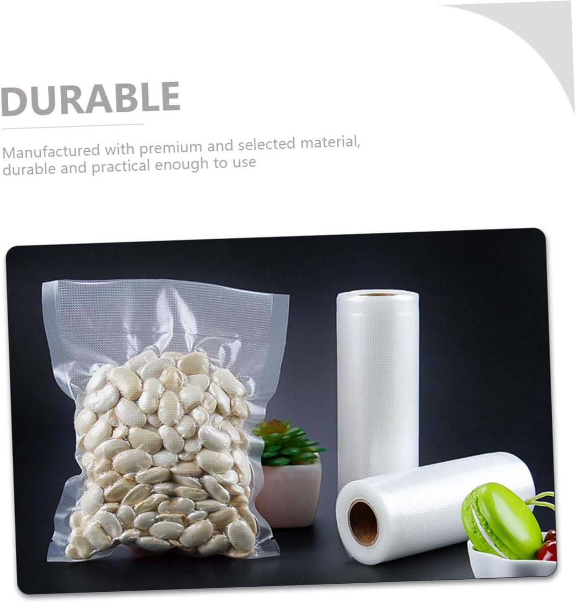 Vacuum Sealer Bags 2 Rolls 20x500cm Multi-function Food Storage Pouch with Textured Surface for Home Kitchen Food PackagingNO.5163