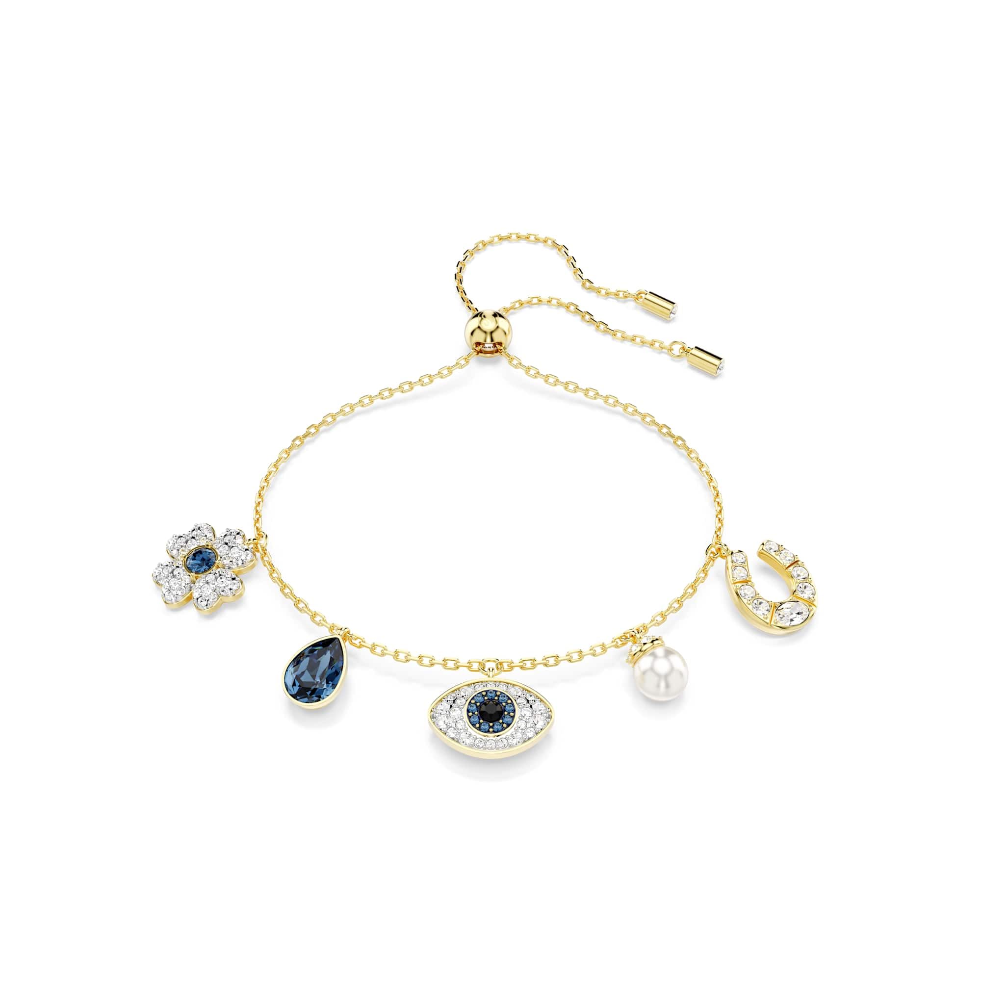 Swarovski Women's Yellow Bracelets, One Size, Bracelet Evil Eye Blue Symbolica 5692162