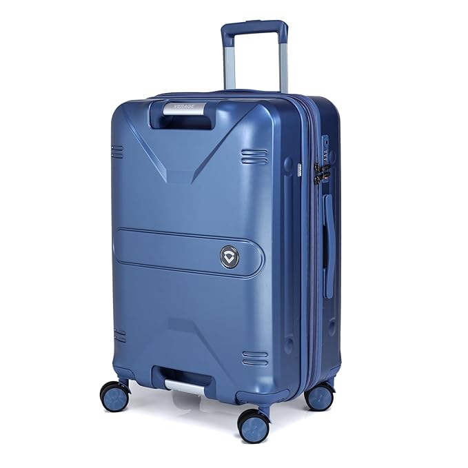 Verage Luxe Romero 75 cms Large Check-in Expandable Hardsided Suitcase with TSA Approved Lock, Bottle Holder & Front Handle Luggage Trolley Bag for Travel (Midnight)