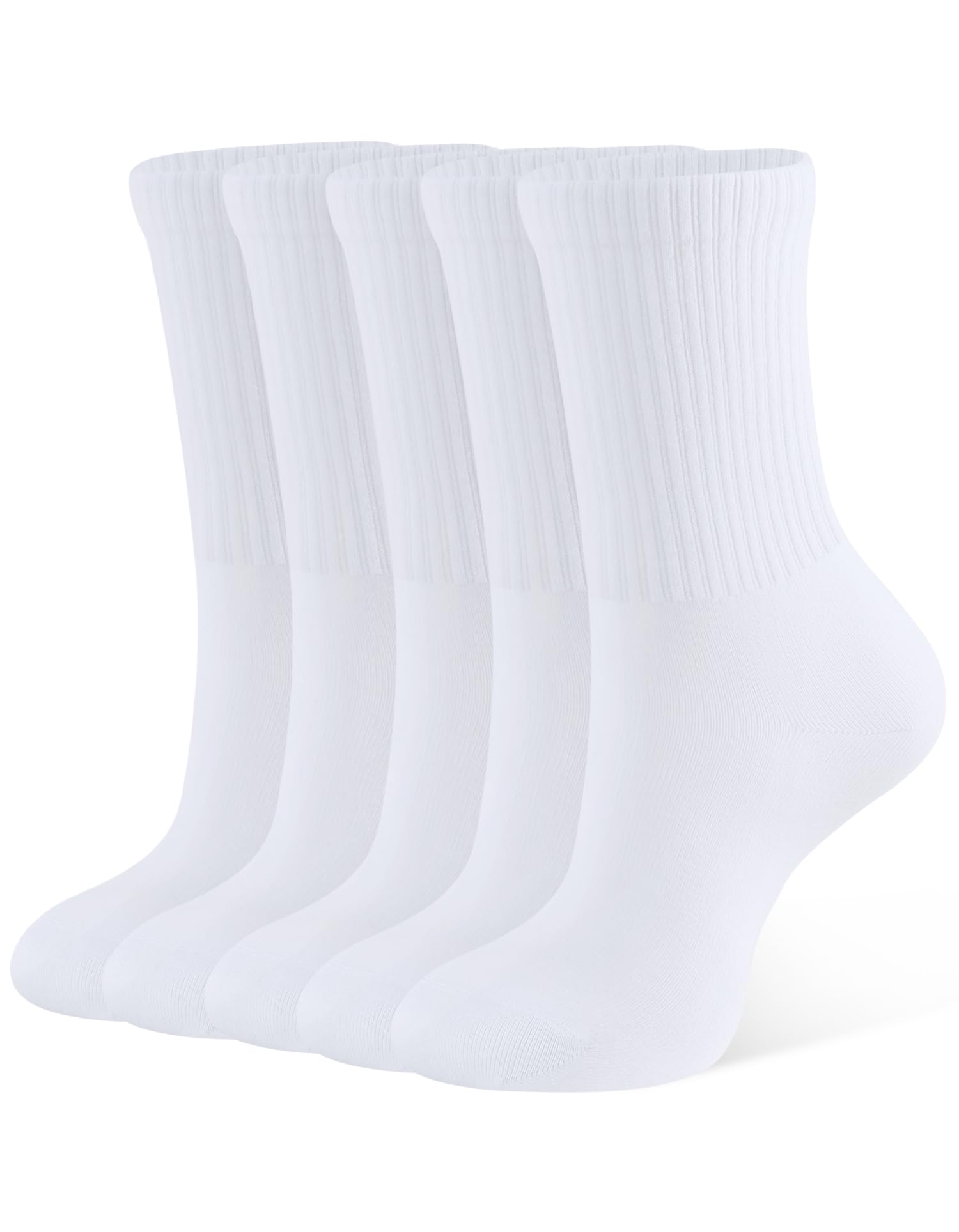 Womens Crew Socks, Soft & Breathable Calf Socks, 3/5 Pairs