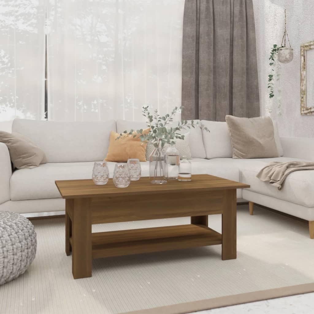 Couchtisch Braun Eichen-Optik 102x55x42 cm Spanplatte