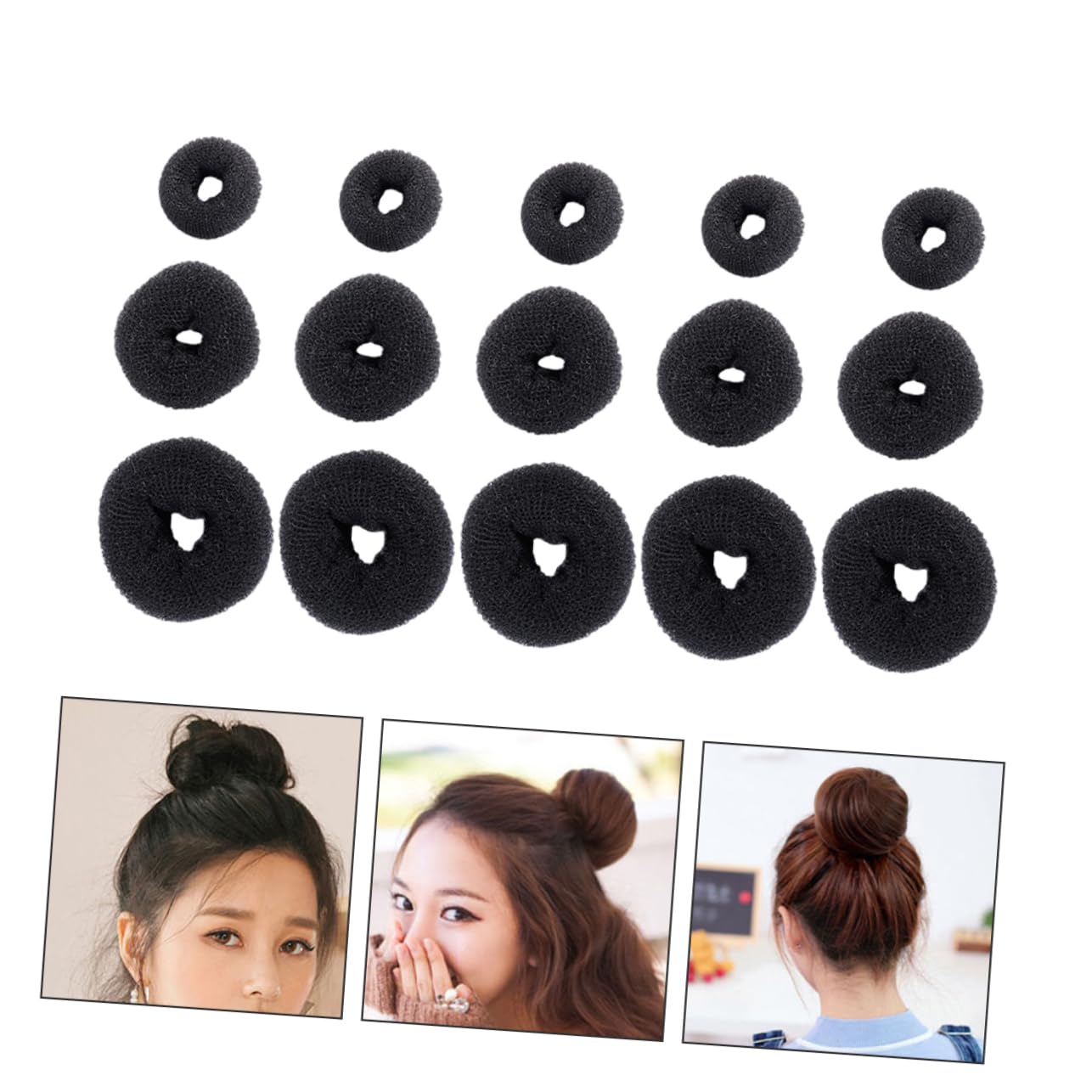 FRCOLOR 45 Stück Haartrockner Haarknoten Schwamm Dutt Haar Donut Shaper Dutt Maker Für Haare Lametta Werkzeug Donut Dutt Shaper Socke Dutt Ring Style Dutt Maker Haar Donut Großer Ring