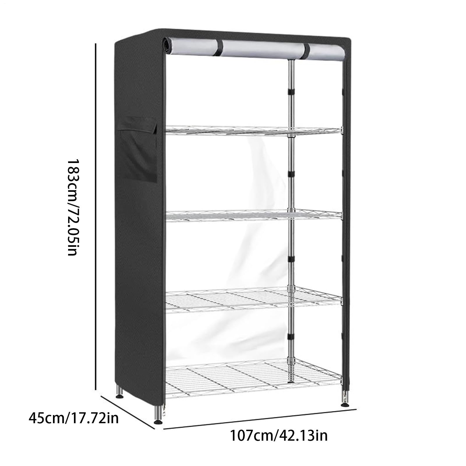 Cubierta Para Estante De Alambre - Cubierta Para Estanterías De Pie - Protector Con Cremallera Para Almacenamiento En Cocina, Despensa, Garaje, SóTano Y Patio