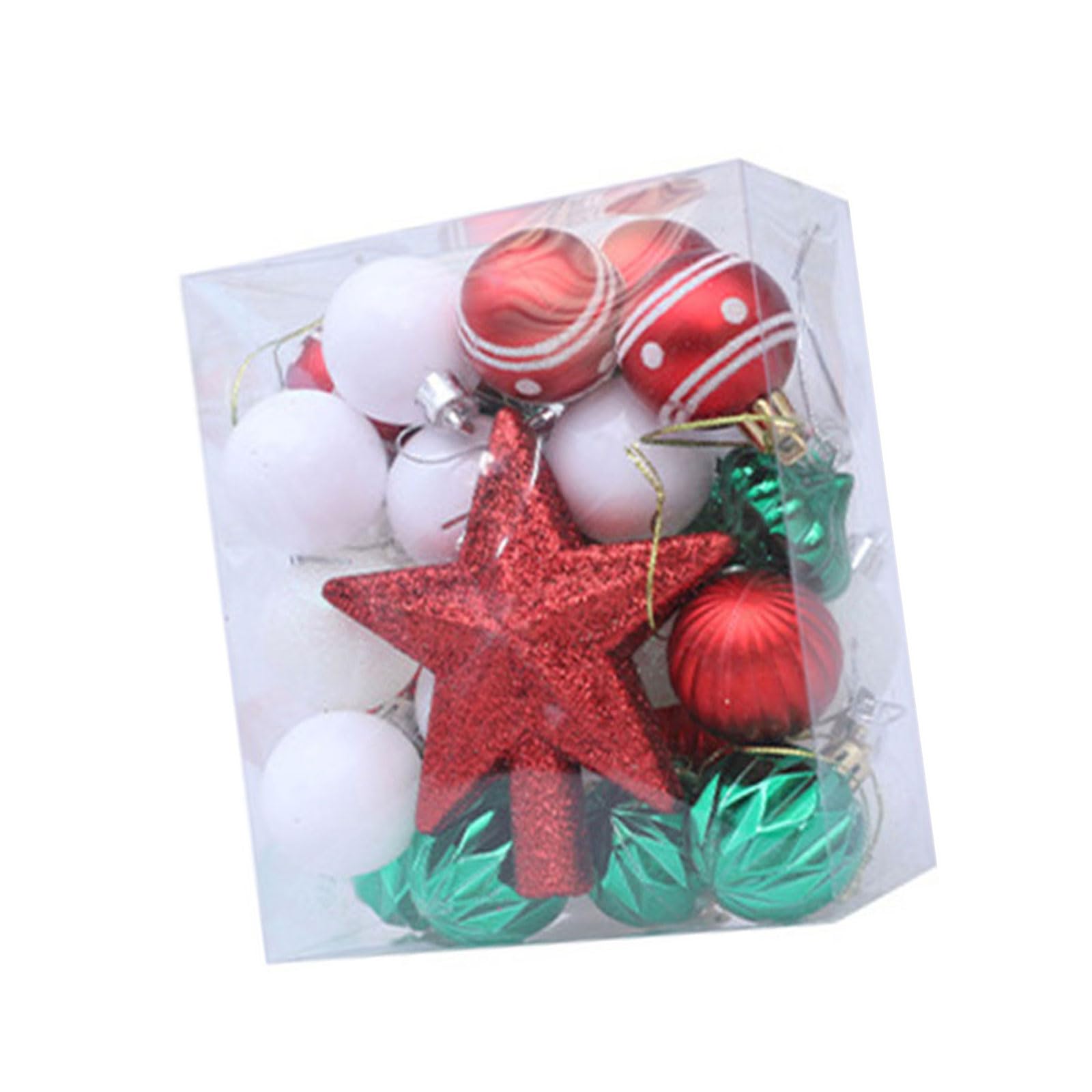 31Pcs Christmas Baubles Ball Tree Hanging Ornament for Wreath Mantels Winter Holiday Party Centerpieces Home Decor Accessory