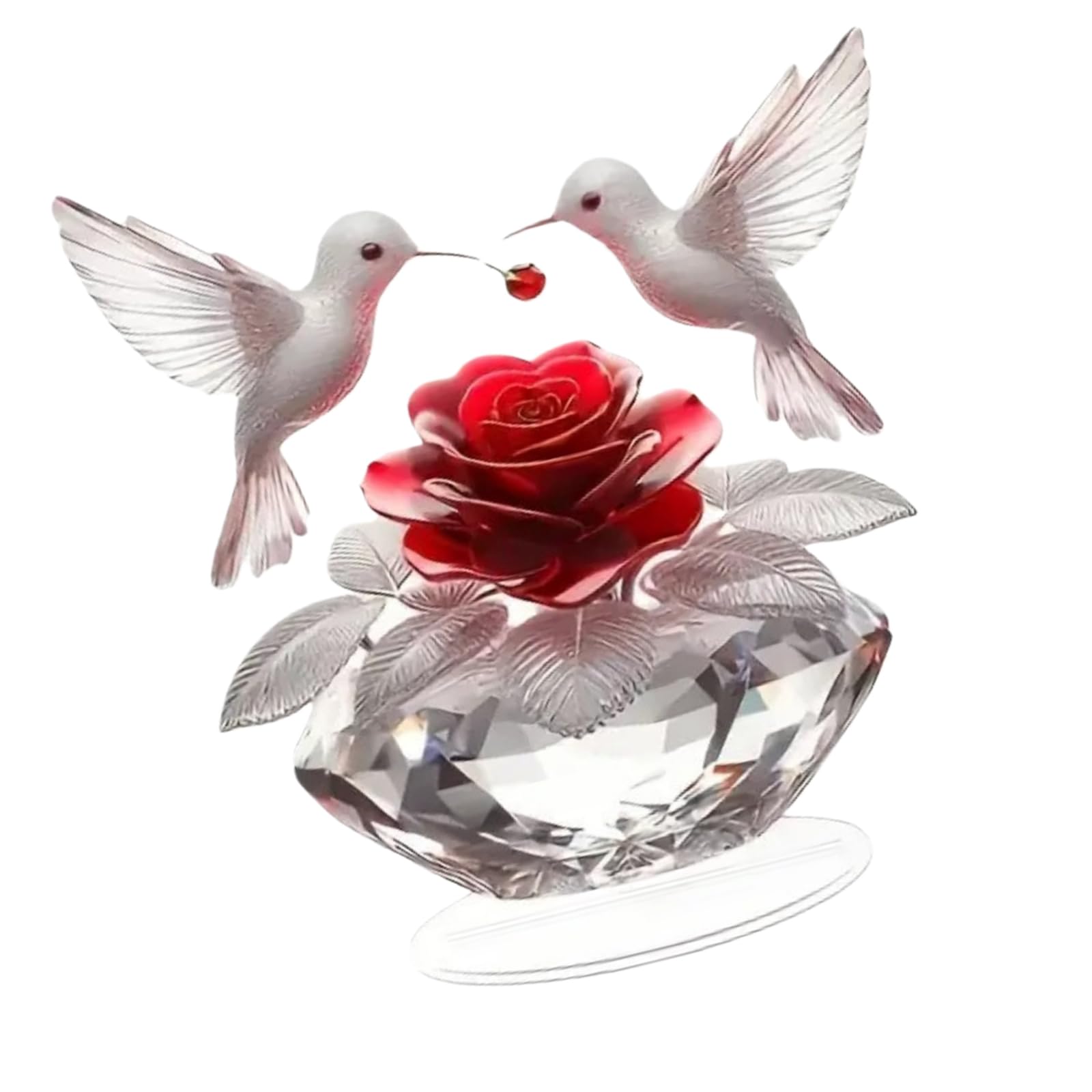 Msioytog Bird Statue Figurine with Branch for Table Centerpiece Decor Acrylic Bird Sculpture Collectible Bookshelf Desktop Ornament