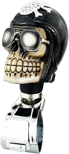 Miniatura 10 de Lunsom Pomo giratorio de rueda, perilla de suicidio con forma de calavera, mango eléctrico, ayuda de giro, pomos giratorios para la mayoría de