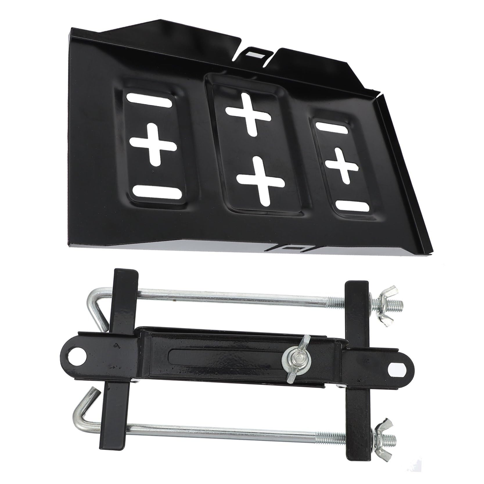 Support de Batterie de Voiture Noir en Fer, 1 Set, Fixation