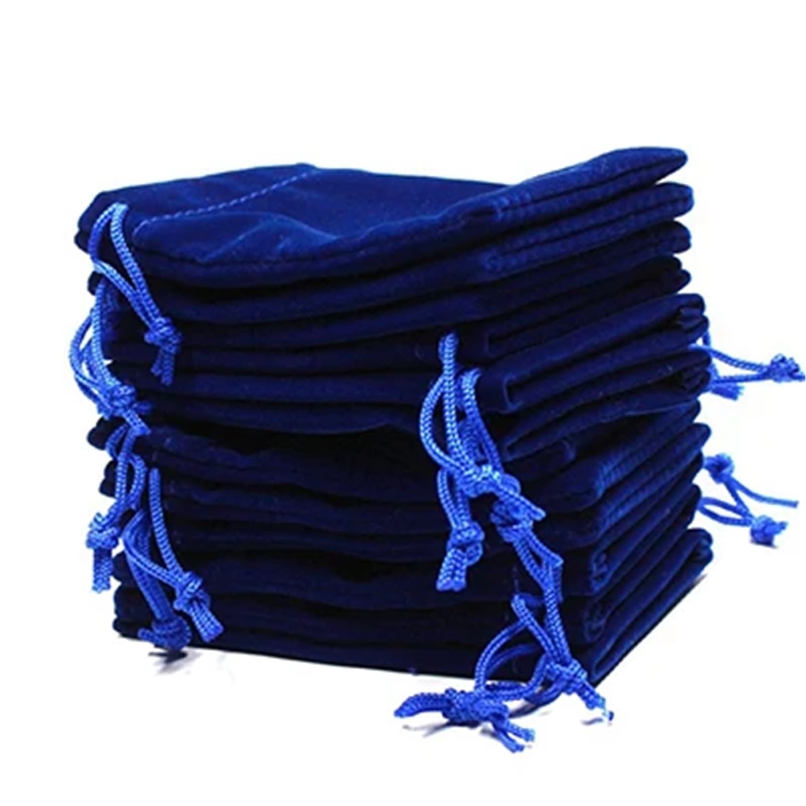 Mlyvax 20pcs Soft Velvet Pouches Drawstrings For Jewelry Gift Packaging Pack Of 100 Pouch Bags Party Wedding Favors Supplies(Blue)