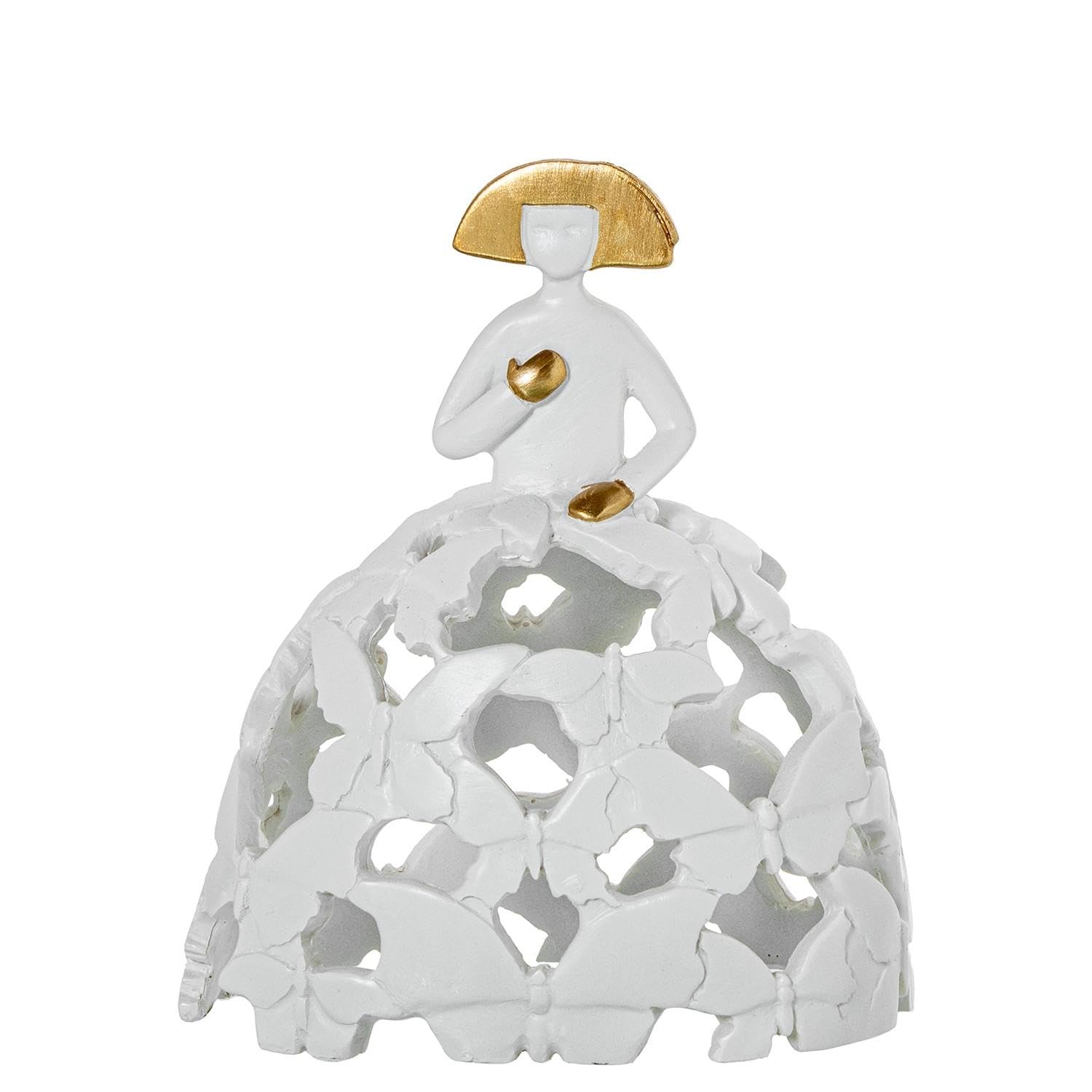 Figurine Ménine en résine blanche et dorée statue de décoration intérieure
