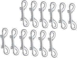 Baluue Double Ended Clips Double Ended Trigger Hook 12pcs Double Hook Outdoor Hooks for Hanging Hair Clips Snap Silver Accessories Double-Headed Hook Snap Hook