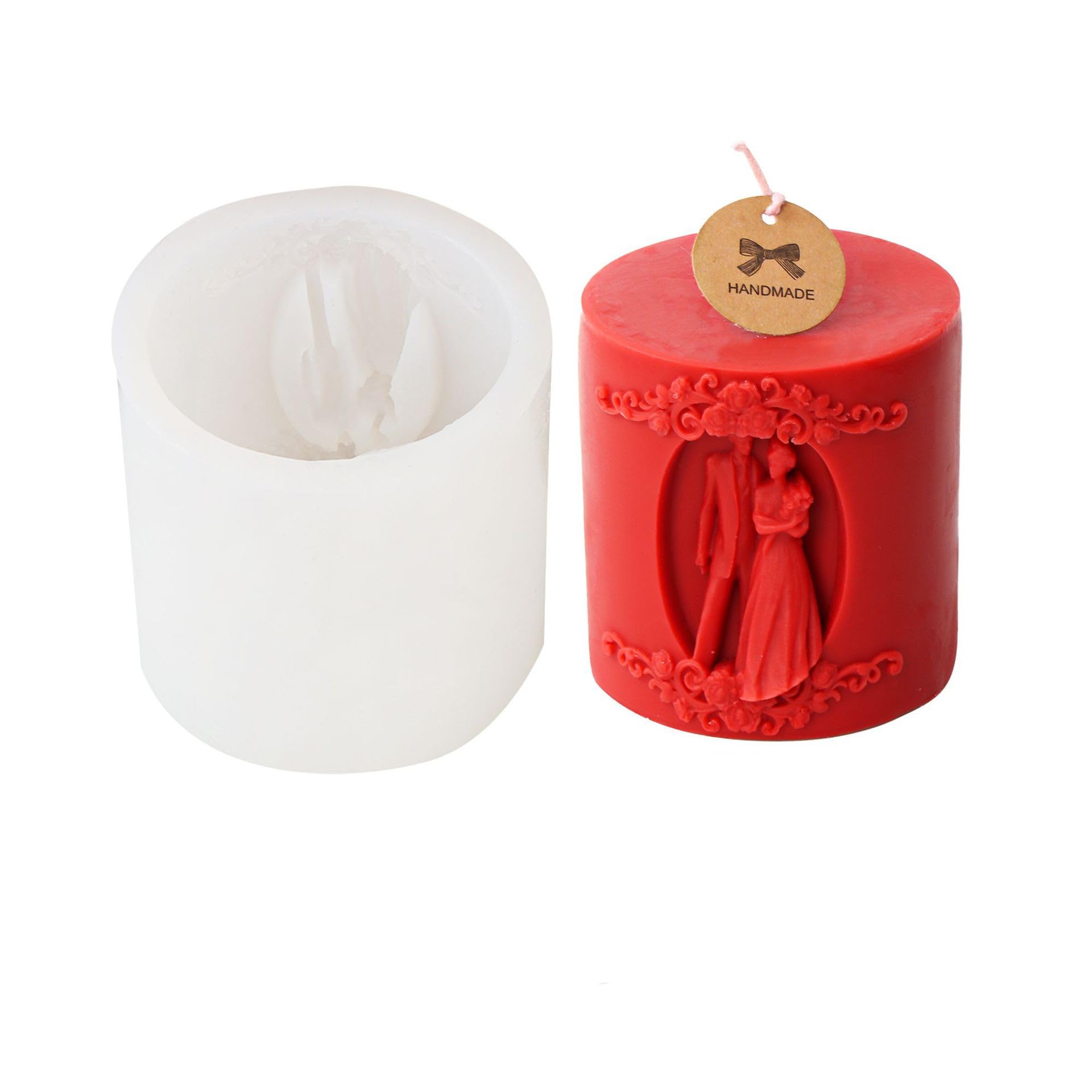 Moule cire de soja silicone cylindrique pour fabriquer un cadeau de mariage personnalisé