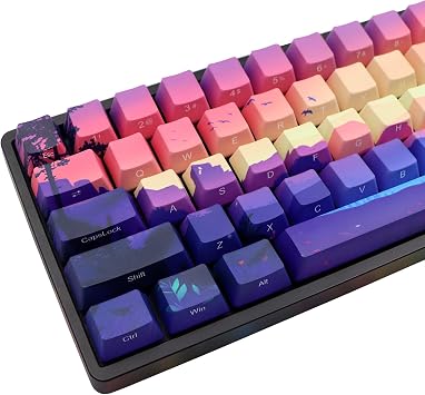 JSJT Side-Printed Keycaps 65 Percent, 68 Keys Keycaps OEM Profile PBT Key Caps for Cherry MX Switches GK68/RK68 Layout Mechanical Keyboard