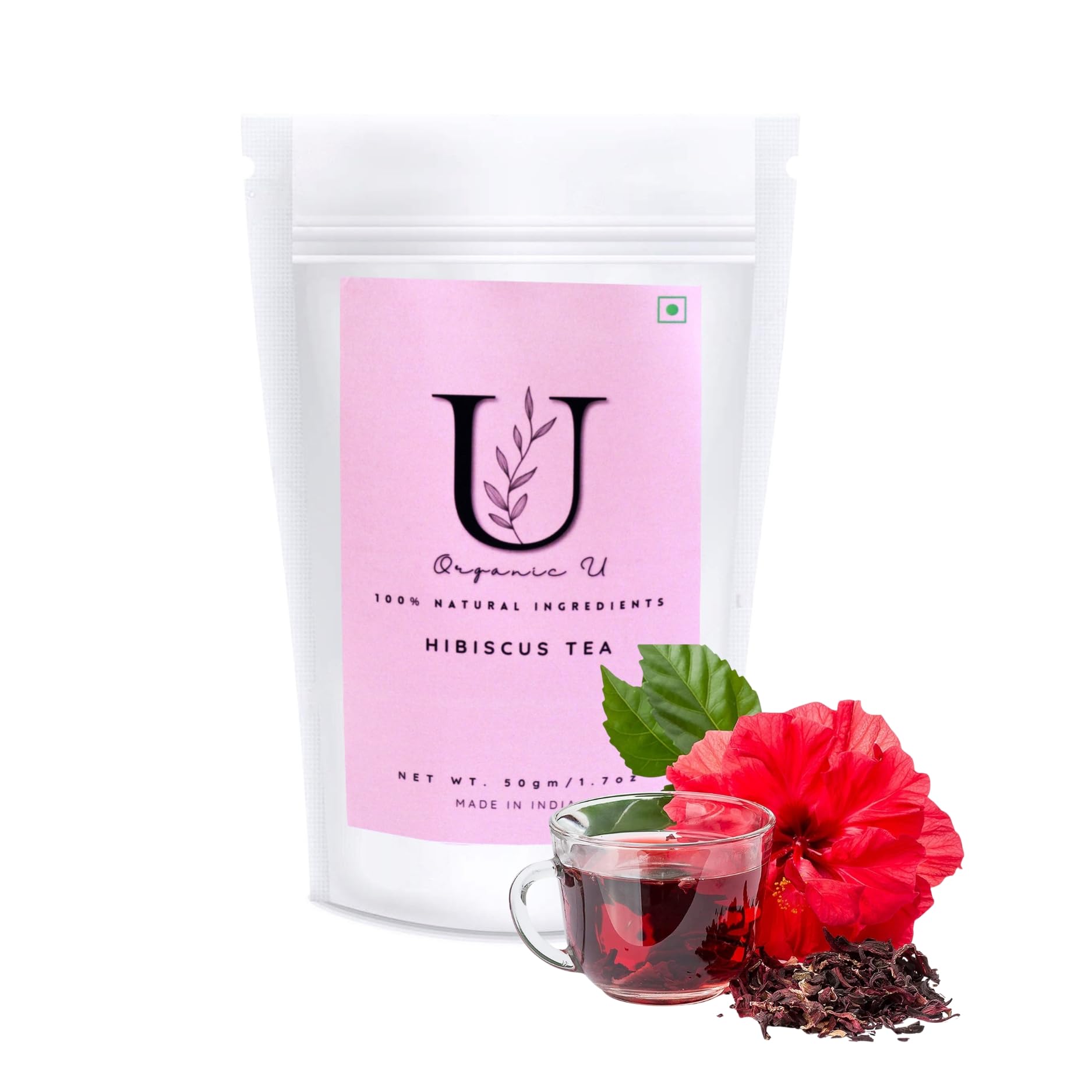 Organic U Hibiscus Tea 100% Natural Dried Hibiscus Petal Tea - An 800-Year-Old Indian Hair Growth Secret 50 gm (B0D6K97SXM) Amazon Price History, Amazon Price Tracker