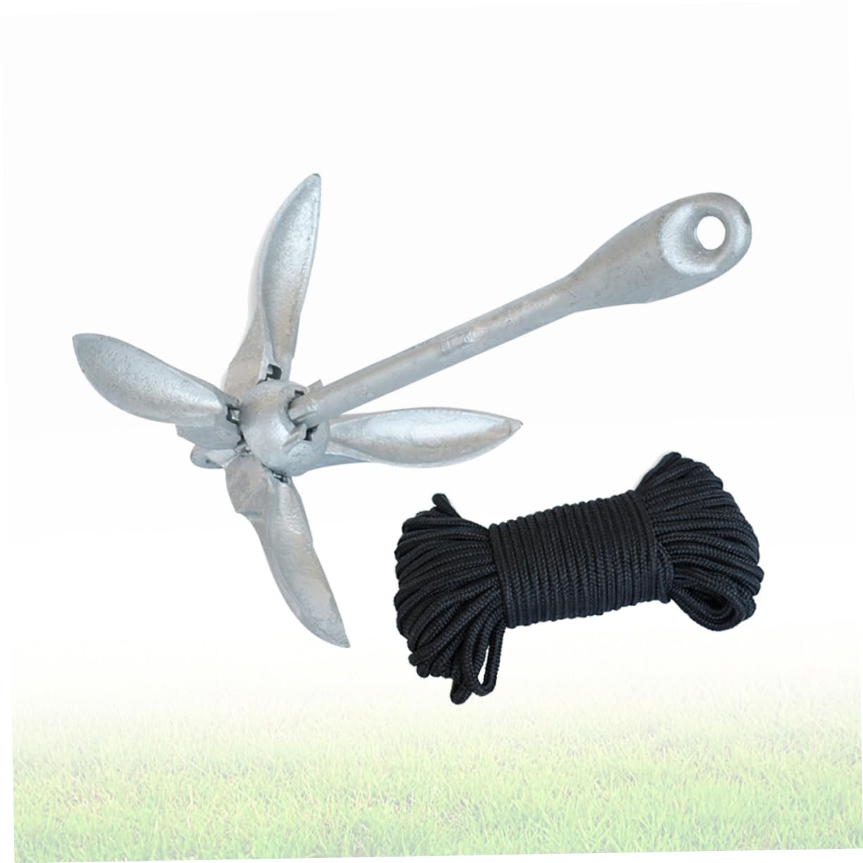 Mikikit Folding Galvanized Anchor for Rubber Boats Durable Anchor with High Strength for Inflatable Boat Use Convenient Carry Design for Fishing Activities