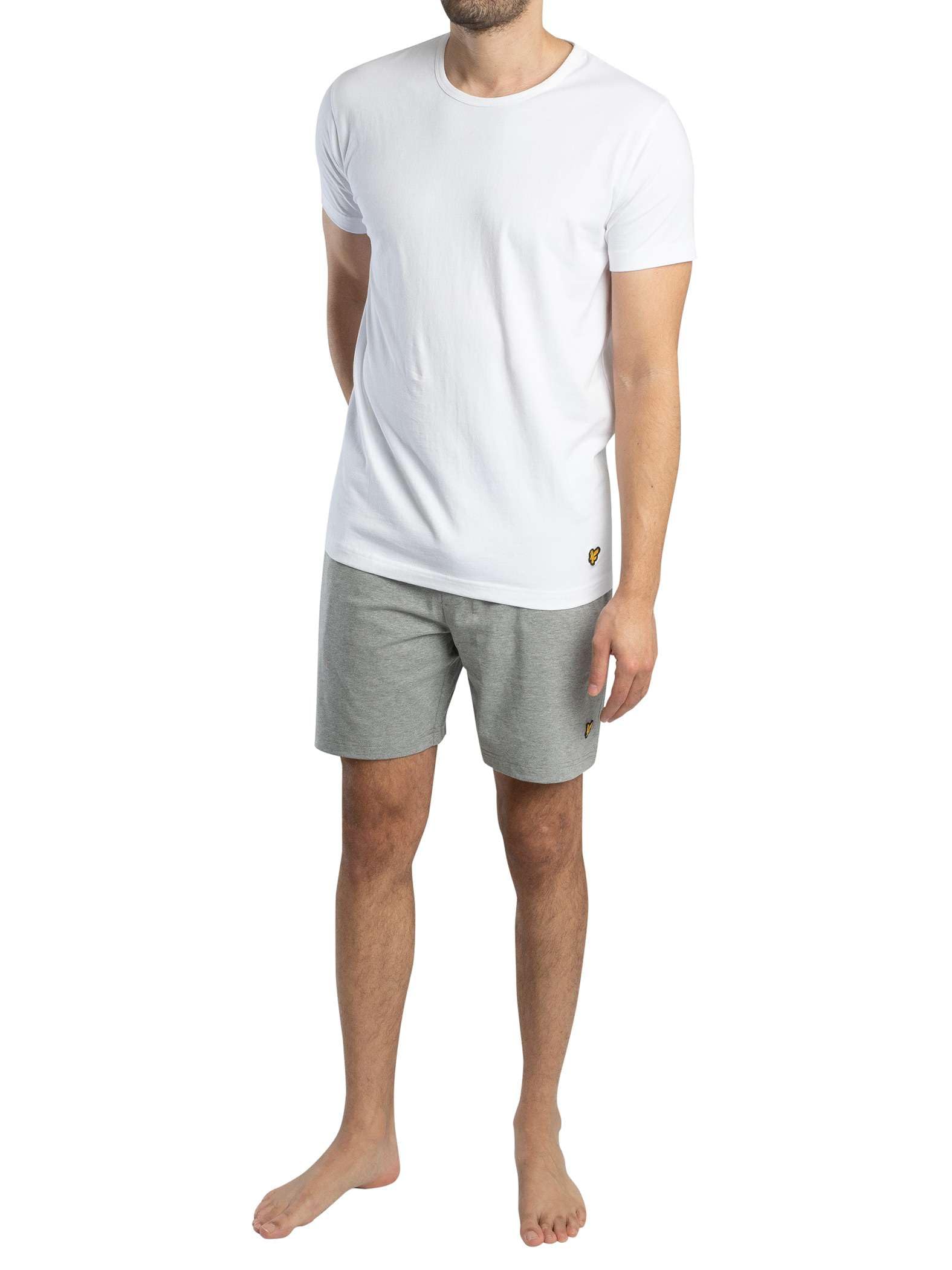 Lyle & Scott Men's Bright White/Grey Marl Charlie Lounge Pyjama Set, M