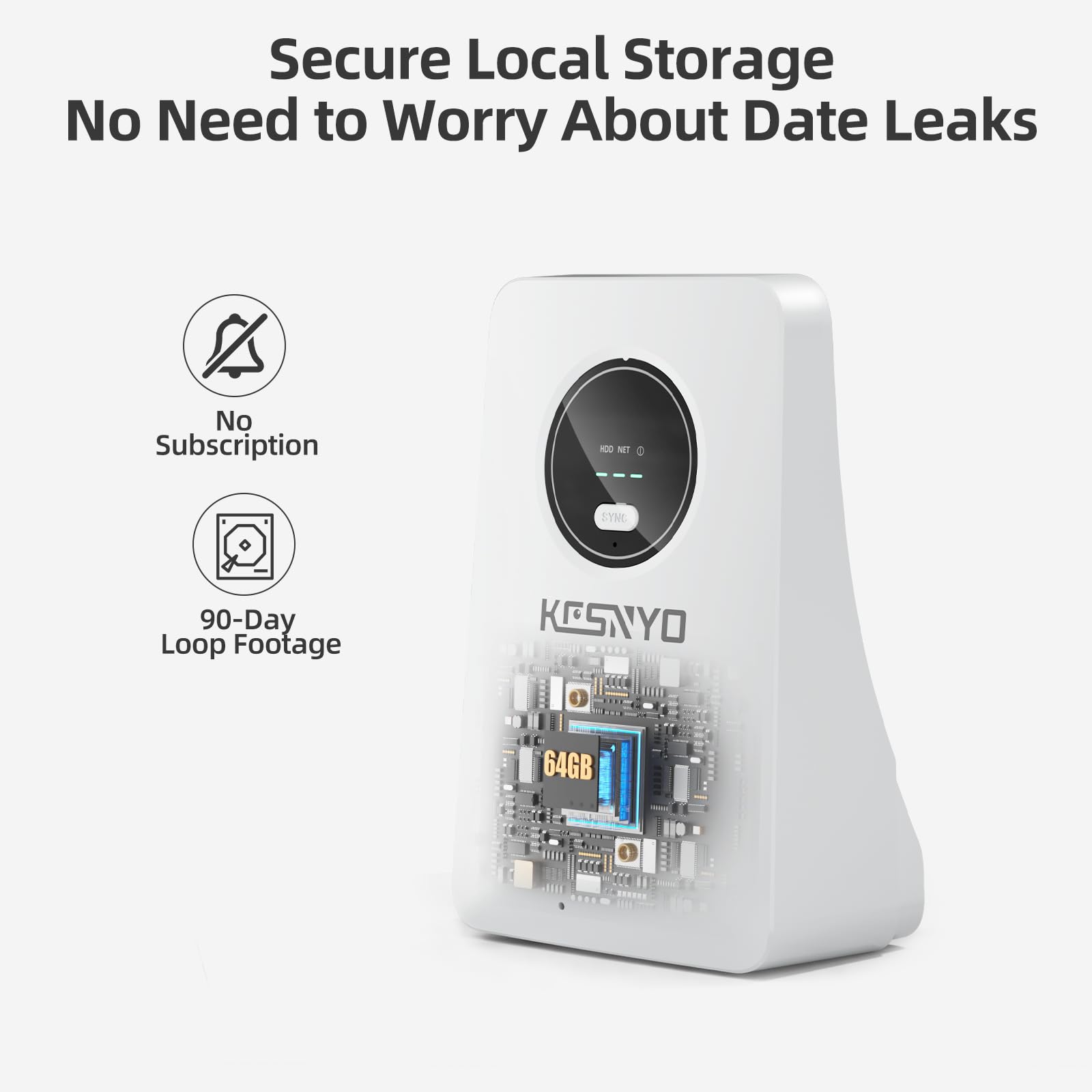 KCSNYO Solar Powered Security Cameras Wireless Outdoor, 4MP Cameras, 2 Cam kit with Color Night Vision, 360° PTZ, with 64G SD Local Recording, No Monthly Fees