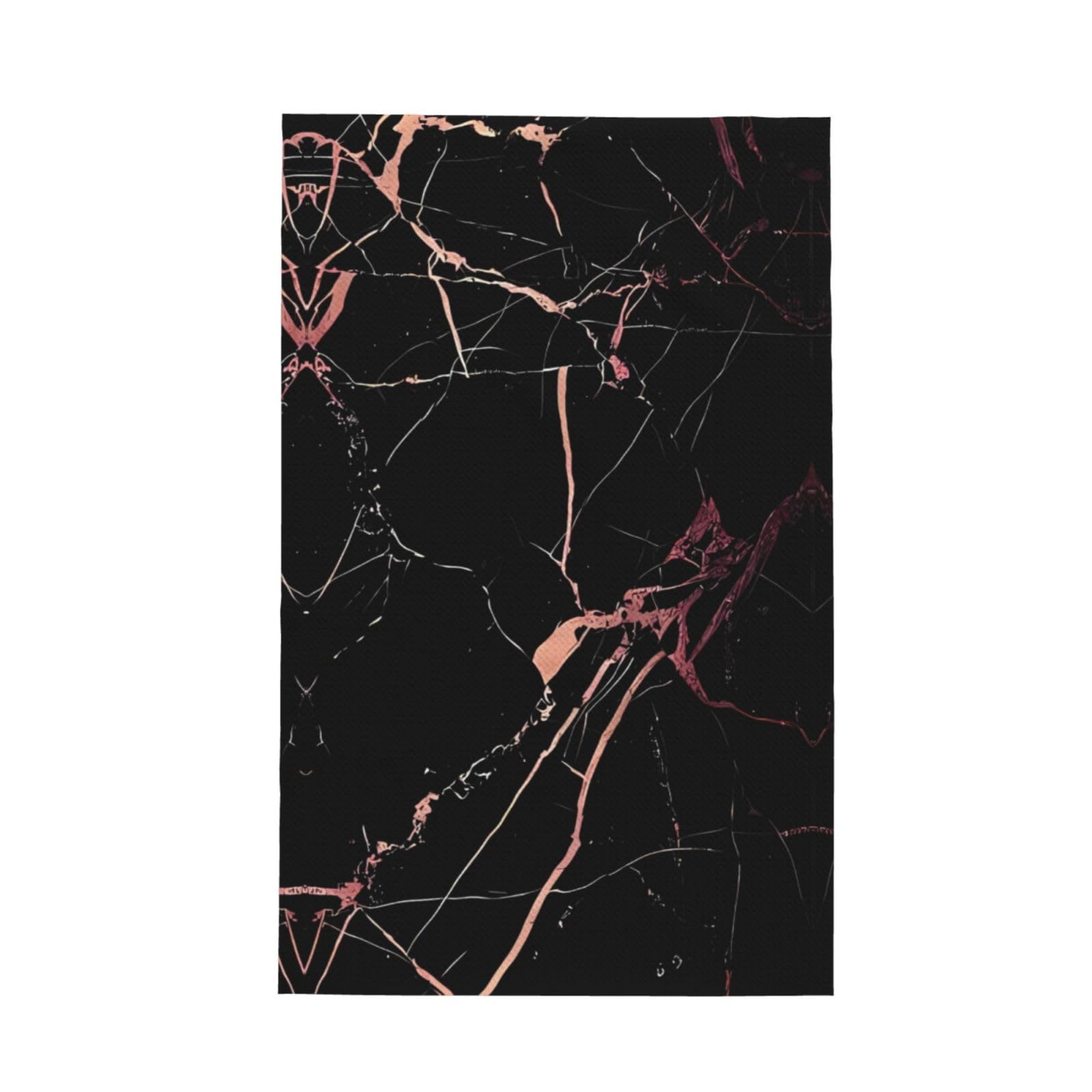 Black rose gold Marble Waffle Kitchen Towel â€“ Hand Towel for Household Chores and Wiping - Decorative Tea with Hanging Loop