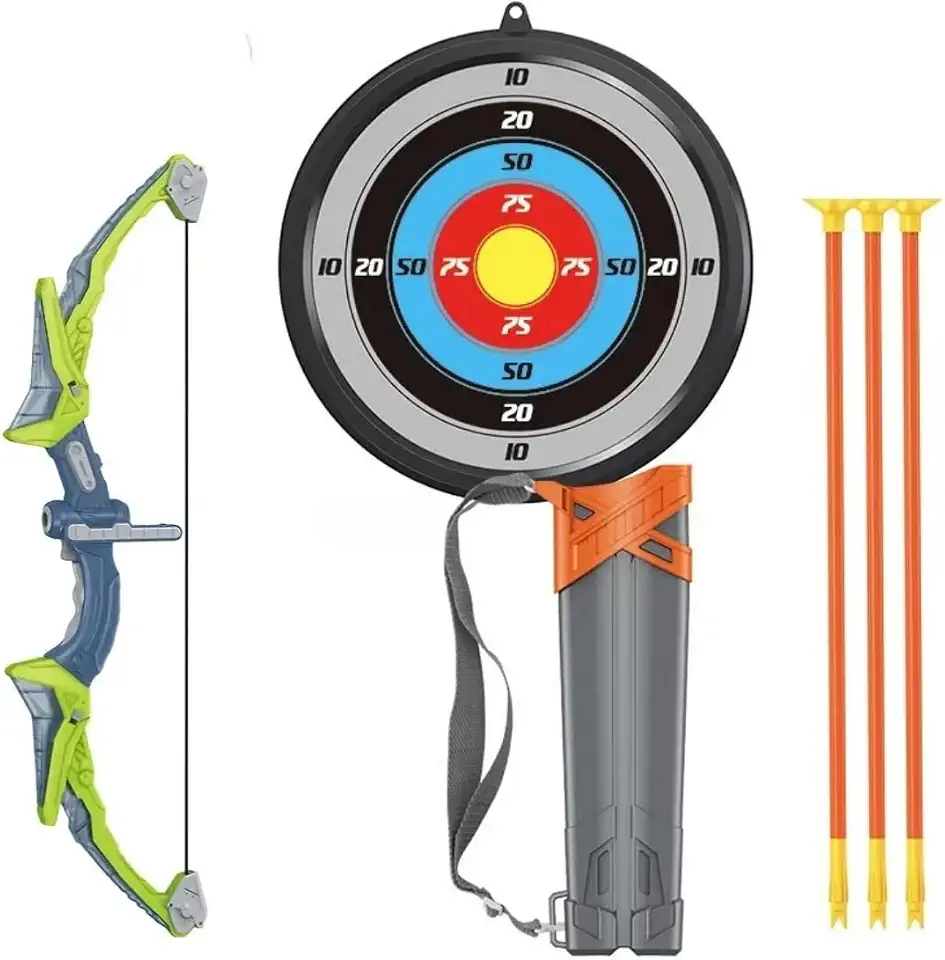Brinquedo Arco e Flecha Infantil Radical com Luz Alvo e Flechas com Ventosas