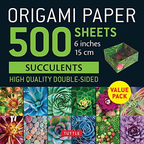 Origami Paper 500 sheets Succulents 6″ (15 cm): Tuttle Origami Paper: Double-Sided Origami Sheets with 12 Different Photographs (Instructions for 6 Projects Included)