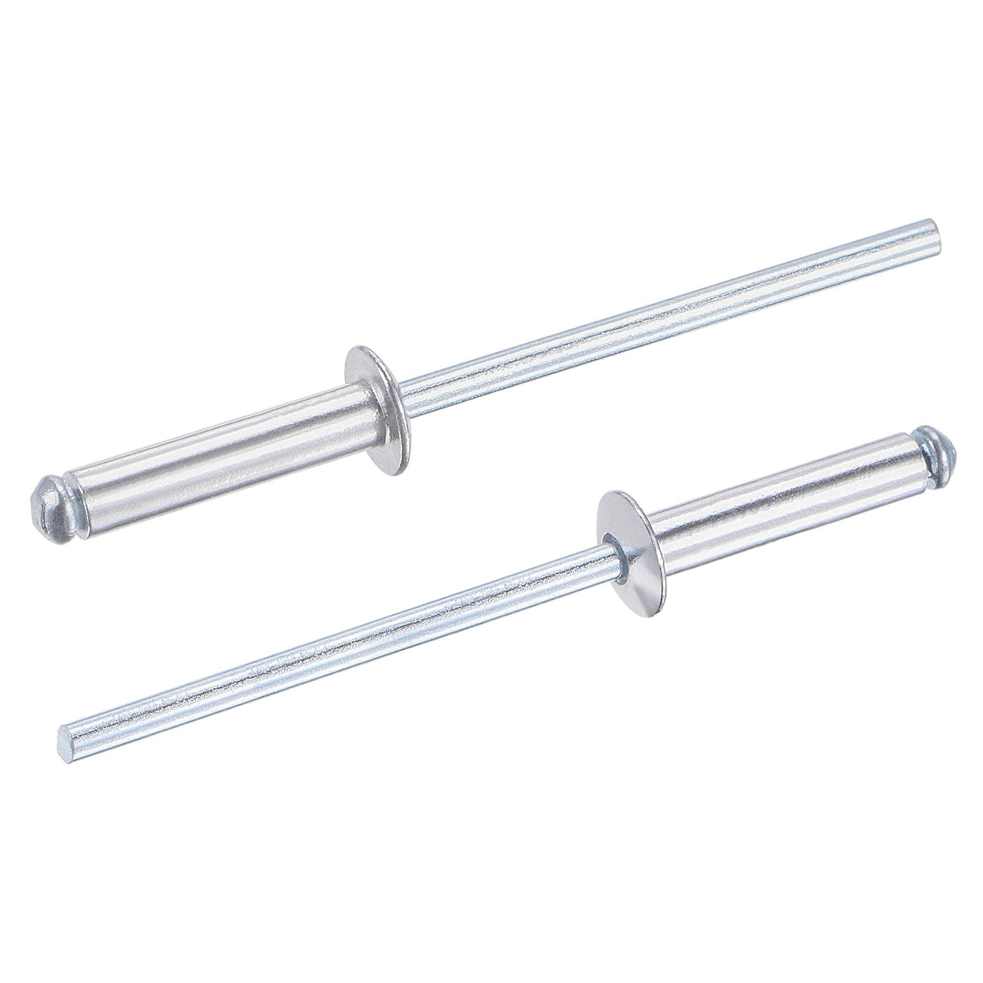 TA-VIGOR 120Pcs 3.2mm x 15mm Aluminium Blind Rivets, Open End Pop Rivets with Dome Head