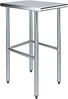 Vista 29 de AmGood Mesa de trabajo de acero inoxidable con base abierta, banco de trabajo de metal