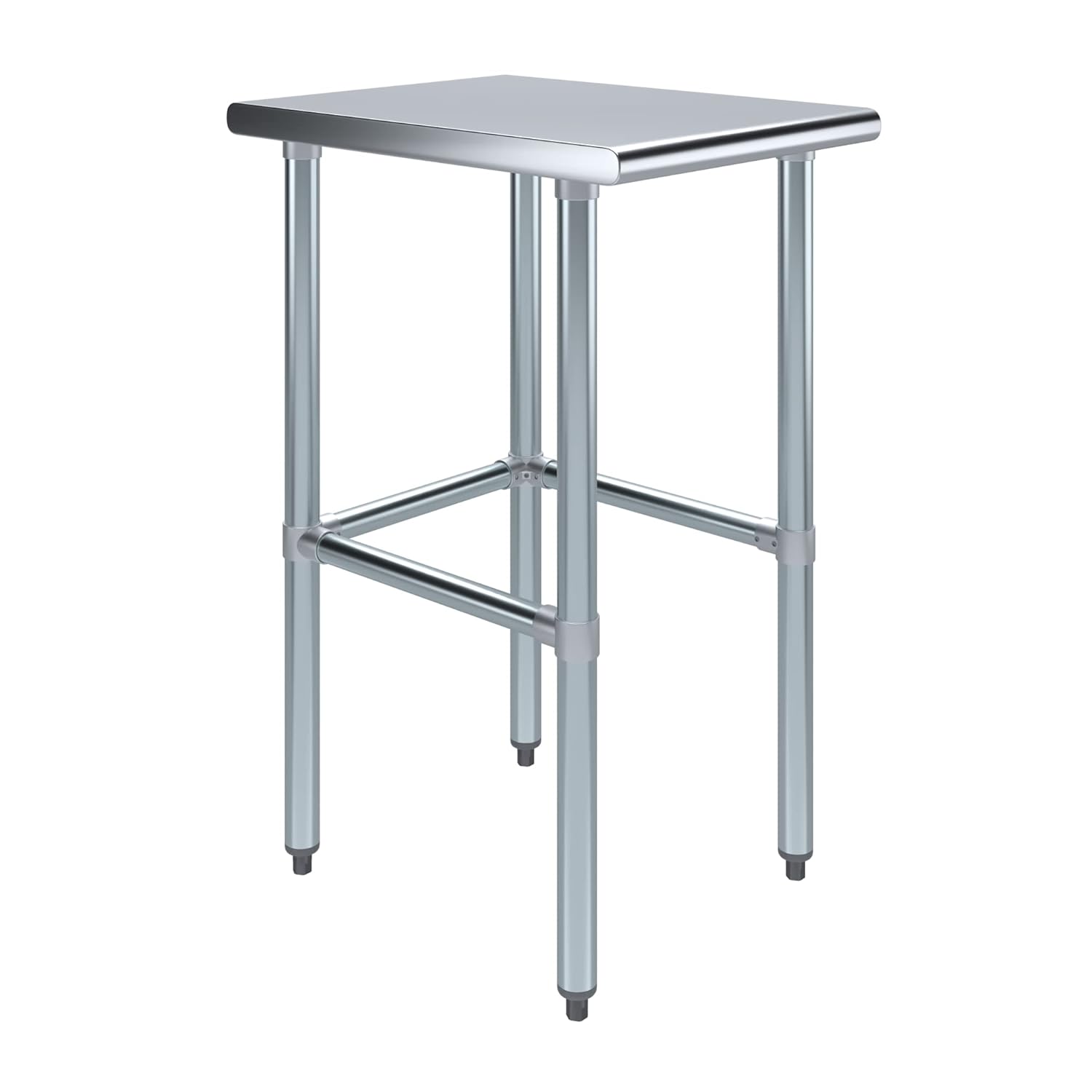 AmGood Stainless Steel Work Table Open Base | NSF Kitchen Island Food Prep | Laundry Garage Utility Bench (18" Long X 24" Deep)