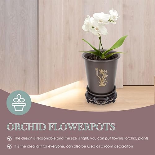 Miniatura 9 de Cabilock Macetas para suculentas, macetas de interior, 2 juegos para plantas de interior, macetas de orquídeas, macetas con bases de plástico con