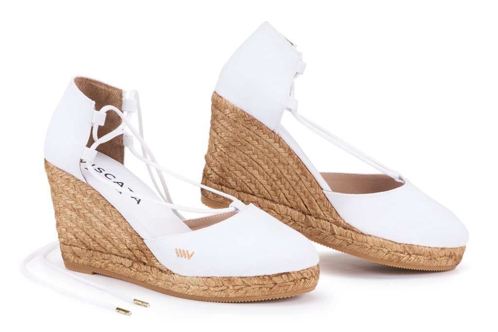 VISCATAAro Canvas Wedge Handmade 3 ½” Heel Women's Sandals with Breathable Cotton Canvas, Cushioned Innersoles and 100% Natural Jute Midsole for all Casual Occasions