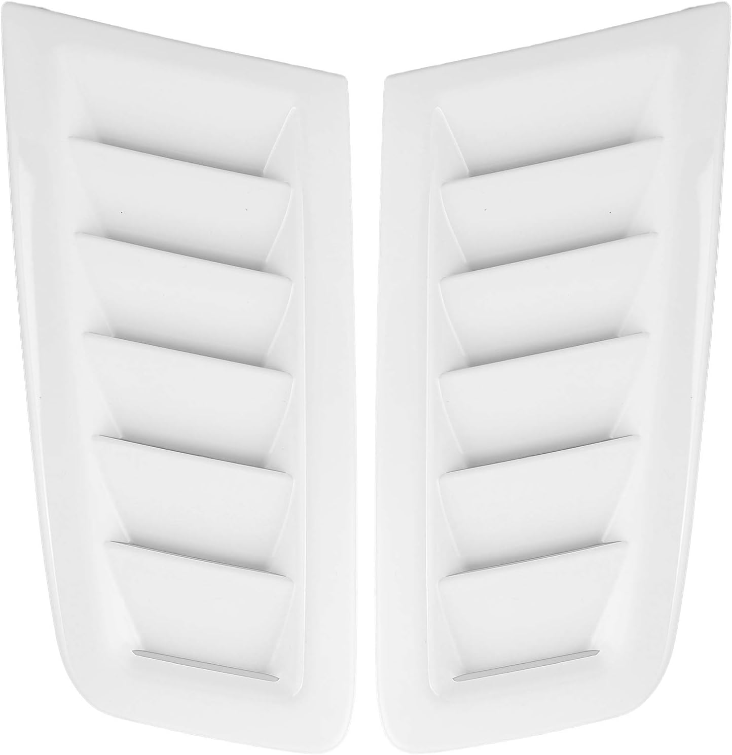 2Pcs Universal Bonnet Air Vents Engine Hood, Air Intake Cover, Car Exterior Parts for Focus RS MK2 (Gloss White)