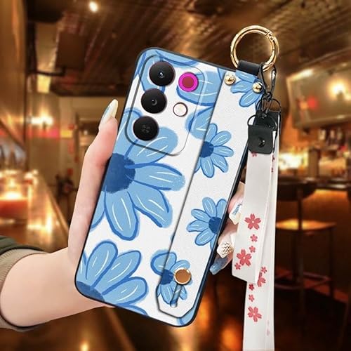 Phone Case Compatible with Realme15X 5G Global, Dirt-resistant Design Lanyard Durable Anti-knock Shockproof Oil Painting Kicksta