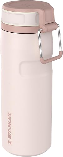 Stanley 1913 IceFlow Bottle Twist Flip 0.47L - Cold for 12 Hours - Iced for 3 Days - Dishwasher Safe - Recycled Stainless Steel - BPA Free - Double Wall Vacuum Insulation - Rose Quartz - 9