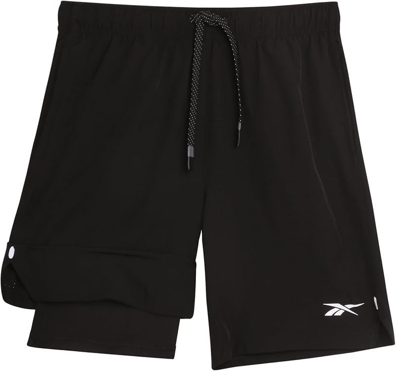 Boys Althletic Basketball Shorts with Compression Liner 1 or 2 Pack | Performance Gym Shorts for Boys - Ventilated Performance Fabric, Supportive Inner Lining, Pockets, Adjustable Drawstring
