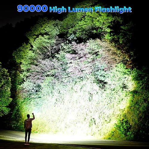 Image of Rechargeable Flashlights 90,000 High Lumens - 2 Pack, Super Bright Flash Light with 7 Lighting Modes, 24H Long Life Powerful Flashlight with Side Light, IPX7 Waterproof Flashlight for Camping Home